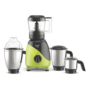 Preethi Peppy Pro 750 Watts, 4 Jars Green/Black Mixer Grinder [Universal Adapter Included]