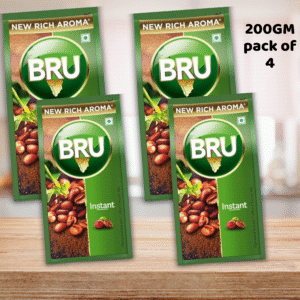 Bru Instant | Aromatic Coffee From South Indian Plantations | Premium Blend of Robusta & Arabica Beans For a Rich Coffee Experience | 200g Pack Of 4 (800g)