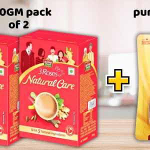 [COMBO] Brooke Bond 3 Roses Natural Care Tea 500 gm / Loose Leaves, Ginger Pack of 2 1KG+ Saffron 1g