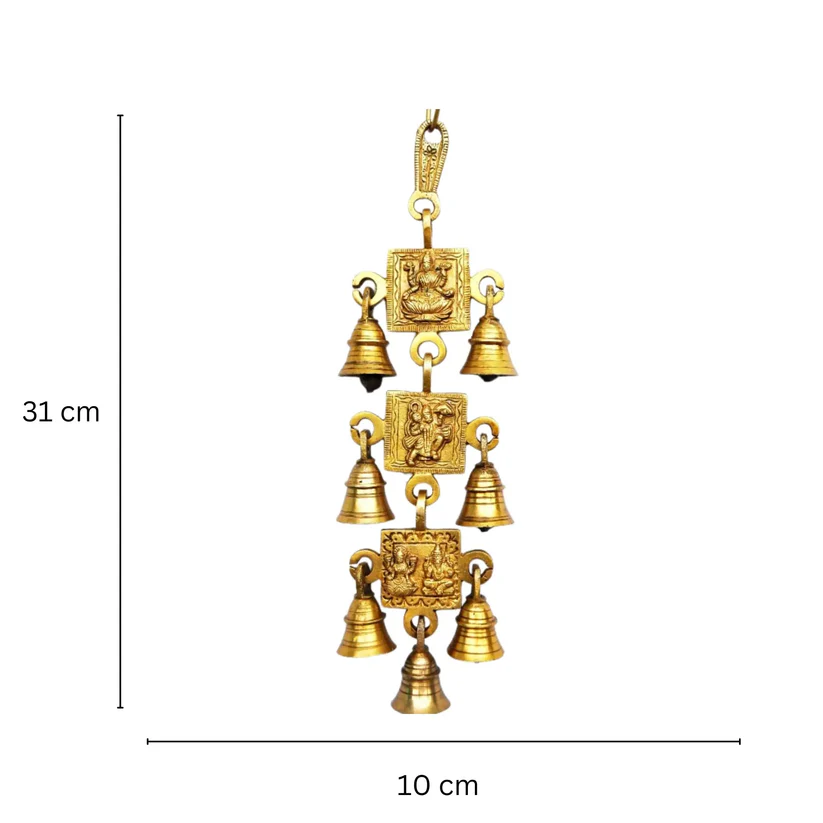 Brass Wind Chime Wall Hanging | Divine Home Décor for Blessings | Classical Religous Wall Decor - Image 3