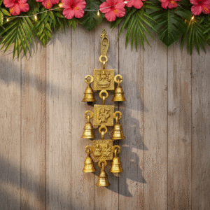 Brass Wind Chime Wall Hanging | Divine Home Décor for Blessings | Classical Religous Wall Decor