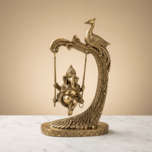 Swing Ganesh Brass Table Showpiece Sculpture For Gift And Decor